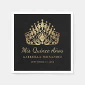 キンセアニラミクリンスアノスブラック金ゴールド スタンダードカクテルナプキン (正面)