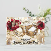 キンセアニラミスキニセクリーム金ゴールドマスカレードパーティー 招待状 (スタンド正面)