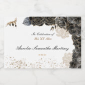 キンセアニラミニワきらめくインブラック&金ゴールド スパークリングワインラベル (シングルラベル)