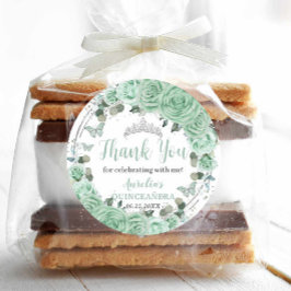 キンセアニラミントグリーンフローラシルバー蝶 ラウンドシール