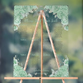 キンセアニラミントグリーンフローラルシルバーシーティングシート アクリルサイン (ニュートラル)