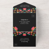 キンセアニラメキシカンフィエスタフローラ赤いローライダー オールインワン招待状 (外側)