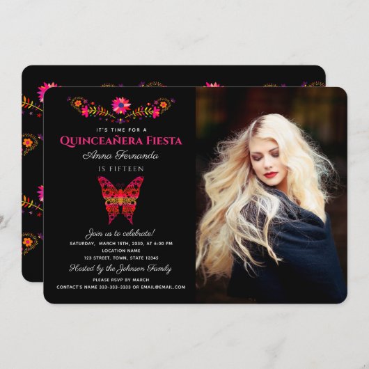 キンセアニラメキシコフェスタフローラ招待状 招待状 (正面/裏面)