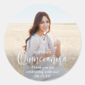 キンセアニラモダントレンディースクリプト&フォトサンキュー ラウンドシール (正面)