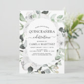 キンセアニラユーカリプトゥスフローラホワイトローズ 招待状 (スタンド正面)