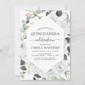 キンセアニラユーカリプトゥスフローラホワイトローゼインビタティ 招待状 (正面)