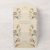 キンセアニララグジュアリーアイボリー金ゴールドメキシコスタイルrsvp オールインワン招待状 (外側)