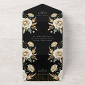 キンセアニララグジュアリーブラックアイボリー金ゴールドrsvp オールインワン招待状 (外側)