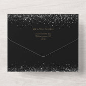 キンセアニララグジュアリーブラック金ゴールドメキシコスタイルrsvp オールインワン招待状 (裏面)