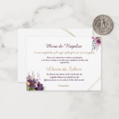 キンセアニラリュヴィアデソブレスフローラ薄紫ラベンダー ノートカード (正面/裏面インサイチュ)