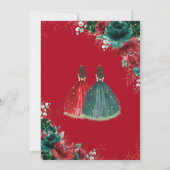 キンセアニラレッドエメラルドグリーンフローラツインズ金ゴールド 招待状 (裏面)