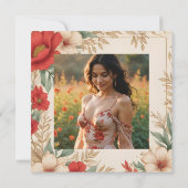 キンセアニラレッドシェーズ甘いフローラスペインの写真 招待状 (裏面)