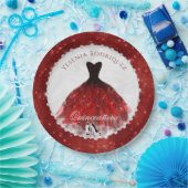 キンセアニラレッドダイヤモンドスパークルグラム ペーパープレート (パーティー)