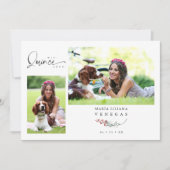 キンセアニラレッドトレンディーブランチEspainol 2写真 招待状 (正面)