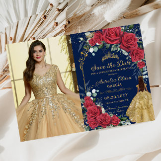 キンセアニラレッドフローラエンチャントバラネイビー写真 セーブザデート