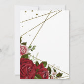 キンセアニラレッドローズゴールデンティアラ誕生日パーティー 招待状 (裏面)