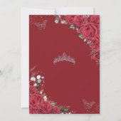 キンセアニラレッドローゼスフローラシルバープリンセスクラウン 招待状 (裏面)