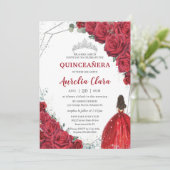 キンセアニラレッドローゼスフローラシルバープリンセスティアラ 招待状 (スタンド正面)