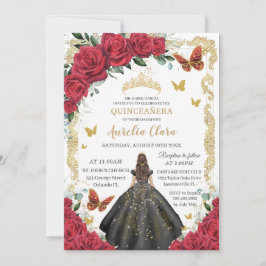 キンセアニラレッドローゼスフローラブラックドレスプリンセス 招待状