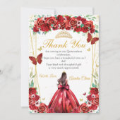 キンセアニラレッドローゼスフローラプリンセス蝶 サンキューカード (正面)