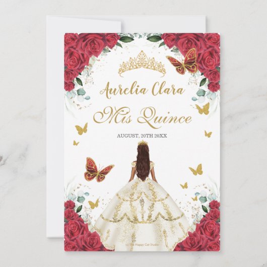 キンセアニラレッドローゼスフローラホワイトドレス金ゴールド セーブザデート (裏面)