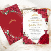 キンセアニラレッドローゼスフローラ金ゴールドプリンセスドレス 招待状