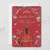 キンセアニラレッドローゼスフローラ金ゴールドプリンセス16th 招待状 (裏面)