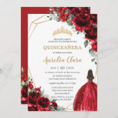 キンセアニラレッドローゼフラワーズフローラプリンセスガウン 招待状 (正面/裏面)