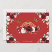 キンセアニラレッド赤面フローラ蝶クラウン 招待状 (裏面)