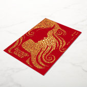 キンセアニラレッド金ゴールドガールシルエット金ゴールドハート 箔シーズンカード (回転した状態)