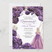 キンセアニラレ王室のガルパープル&バラ金ゴールド&ガウン