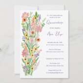 キンセアニラワイルドフラワーハンド絵を描カスタムフォト 招待状 (正面)