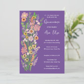 キンセアニラワイルドフラワーハンド絵を描カスタムフォト 招待状 (スタンド正面)