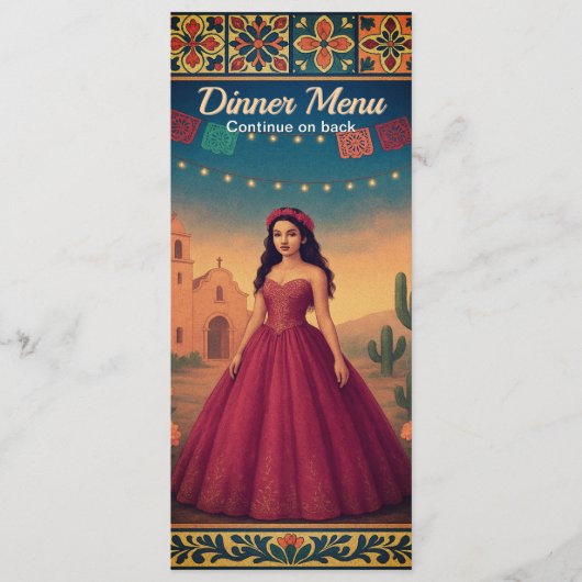 キンセアニラヴィンテージレッドガウン女子誕生日ディナー メニュー (正面)