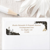 キンセアニラ差出人住所ラベルブラック&金ゴールド ラベル (インサイチュ)