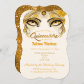 キンセアニラ招待状金ゴールドグリッター 招待状 (正面/裏面)