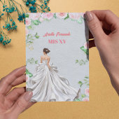 キンセアニラ招待状 – セージ&赤面フローラ金ゴールド 招待状