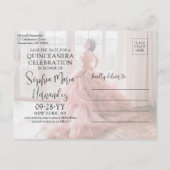 キンセアニラ日付を保モダン存する写真Mis XVアニョス 案内ポストカード (裏面)