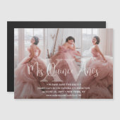 キンセアニラ日付を保存3 Photo Collage Mis XV マグネット招待状 (正面/裏面)