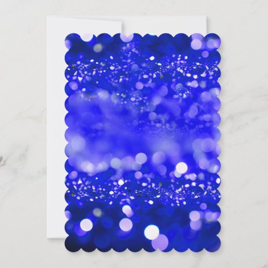 キンセアニラ日付を青王室のと金ゴールドで保存 招待状 (裏面)