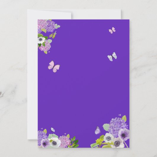 キンセアニラ春ガーデンフローラバタフライパーティーi 招待状 (裏面)