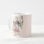 キンセアニラ淡い色のピンクガーリーフローラ誕生日 コーヒーマグカップ (正面左)