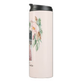 キンセアニラ淡い色のピンクガーリーフローラ誕生日 タンブラー (回転右)