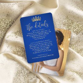 キンセアニラ王室のフォトブルー&金ゴールドクラウン詳細 エンクロージャーカード