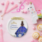 キンセアニラ王室のブルーフラワーウォーター色 ペーパープレート (パーティー)