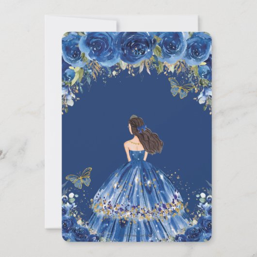 キンセアニラ王室のブルーフラワーズバタフライティアラ 招待状 (裏面)