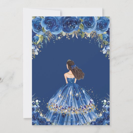 キンセアニラ王室のブルーフローラティアラ15誕生日 招待状 (裏面)