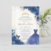 キンセアニラ王室のブルーフローラドレス16誕生日 招待状 (スタンド正面)