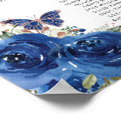 キンセアニラ王室のブルーフローラバラ金ゴールドシート ポスター (角)