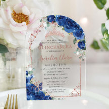 キンセアニラ王室のブルーフローラバラ金ゴールド16thアーチ